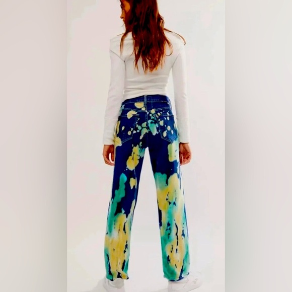 MOTHER SUPERIOR The Thrasher Flood Jeans Lava Lamp BLUE/GREEN/YELLOW Size 26 NEW - Picture 1 of 11
